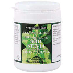 Image of Sød Stevia grønt pulver - 50 gram