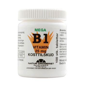 Image of Mega B1 vitamin 25 mg - 100 tabletter