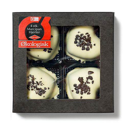 Image of Marcipanhjerte lakrids økologisk 4 stk. - 75 gram