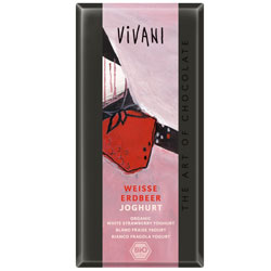 Image of Vivani hvid jordbær yoghurt chokolade Ø - 100 g