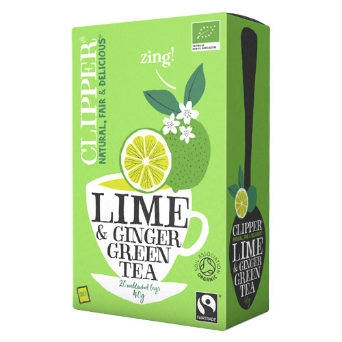 Image of Clipper Grøn Te med Lime & Ingefær Øko - 20 breve