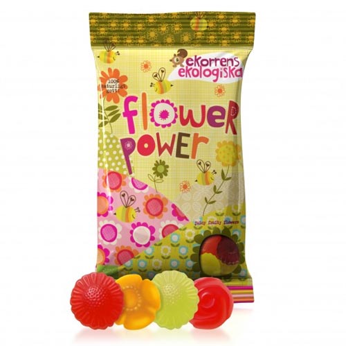 Image of Vingummi Flower Power Øko - 80 gr.