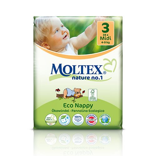 Image of Moltex nr. 3 økologiske bleer 4-9 kg. - 42 stk.