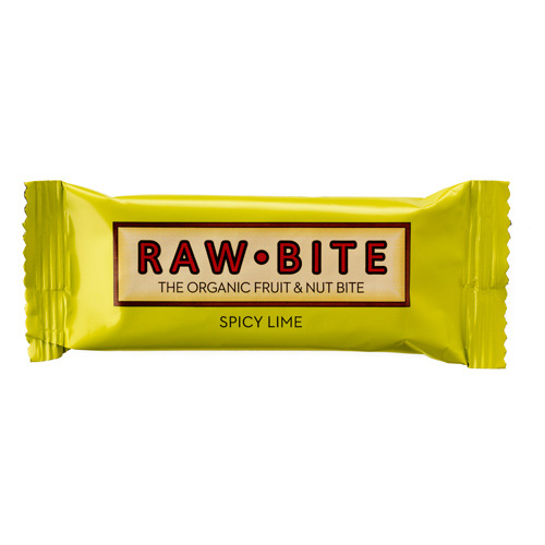 Image of Rawbite Spicy Lime Øko frugt og nøddebar 50 g