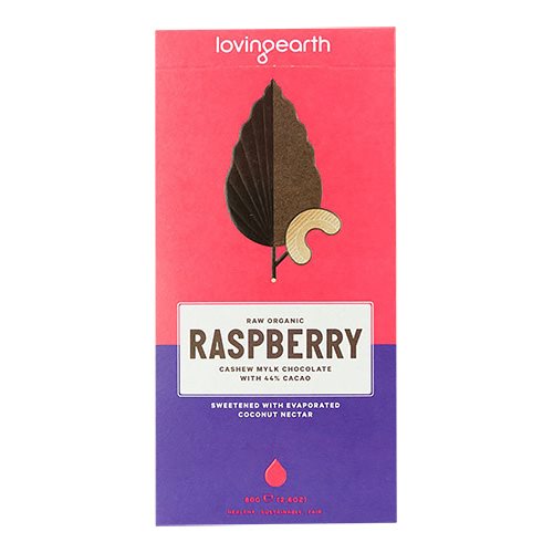 Image of Chokolade Raspberry & cashew Loving Earth Ø - 80 g