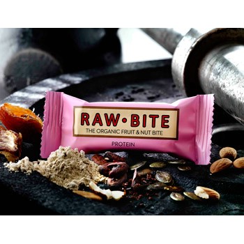 Image of Rawbite Protein Øko frugt og nøddebar 50 g