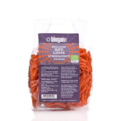 Image of Rød linse Strozzapreti Øko fra Biogan - 250 gram