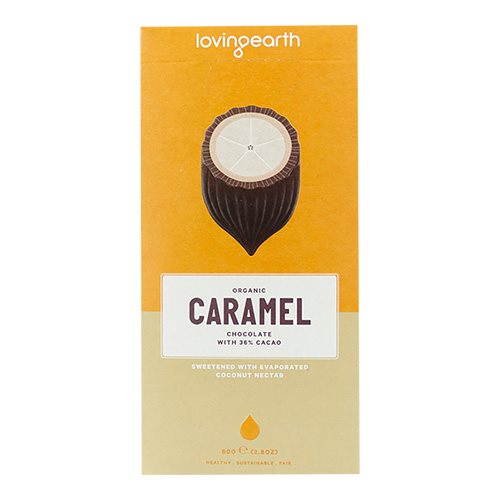 Image of Chokolade Caramel cashew-kokos Loving Earth Ø 80 g