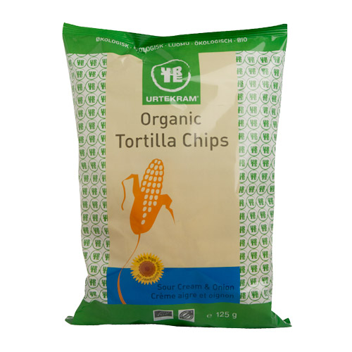 Image of Tortillachips sourcream & onion Øko - 125 gram