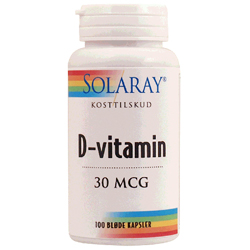 Image of D-vitamin 30 mcg - Solaray - 100 kapsler