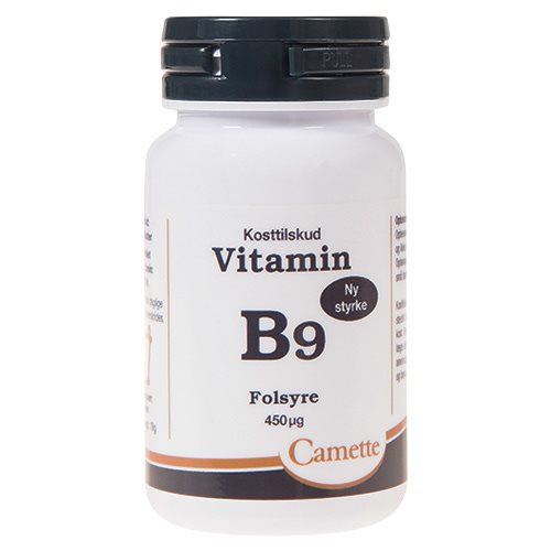 Image of Camette vitamin B9 folsyre 90 tab. (450 µg.)