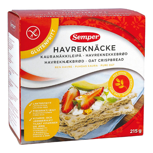 Image of Knækbrød havre glutenfrit fra Semper - 215 gr