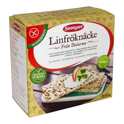 Image of Knækbrød hørfrø glutenfrit fra Semper - 230 gram