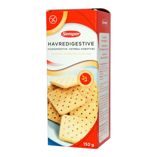 Image of Digestive havrekiks glutenfri fra Semper - 150 gr