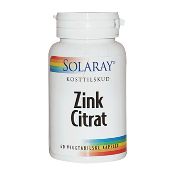 Image of Zink Citrat 20 mg Solaray - 60 kapsler