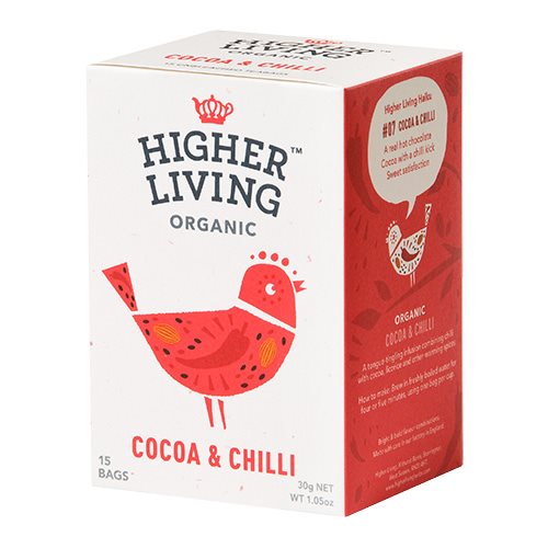 Image of Kakao & Chilli økologisk te Higher Living 15 breve