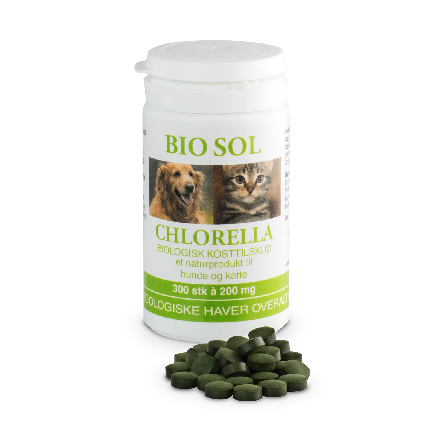 Image of Bio Sol Chlorella til veterinært brug - 300 tabl.