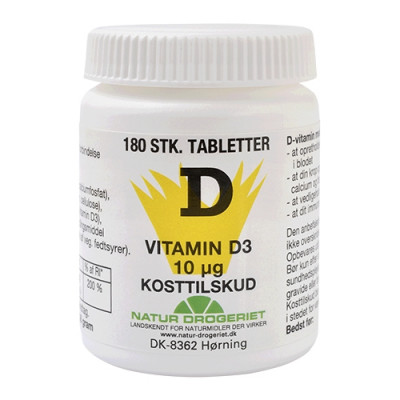 Natur Drogeriet D-Vitamin 10 mcg (180 tabletter)