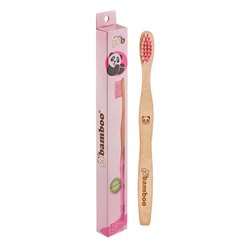 Image of Go Bamboo Tandbørste Bambus Pink Børn