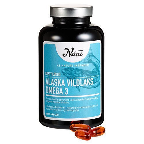 Image of Omega 3 Alaska vildlaks olie fra Nani - 180 kpsl