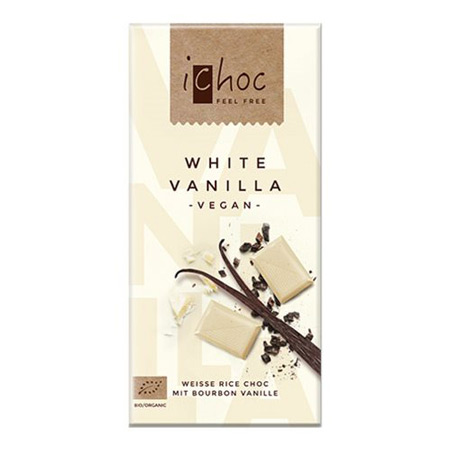 Image of Ichok white vanilla vegansk øko chokolade - 80 gr