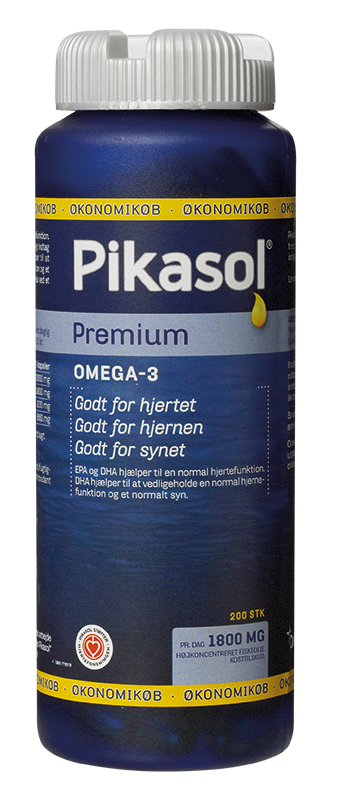 Image of Pikasol fiskeolie 1000 mg - 200 kapsler